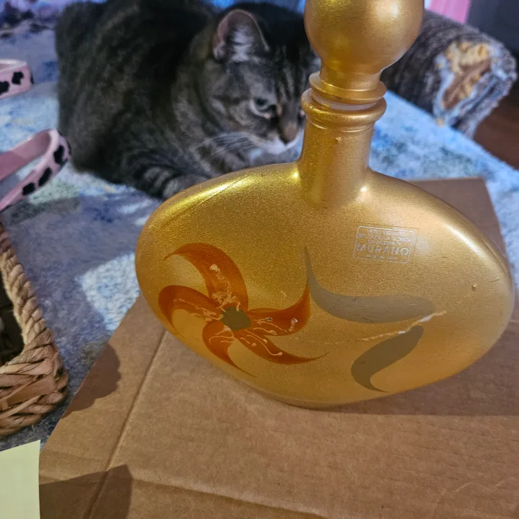 Vtg,Murano ART. glass decanter with stopper thumbnail
