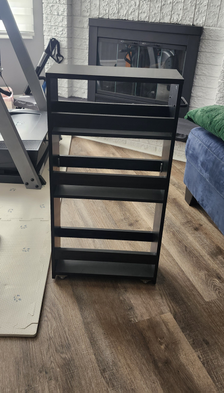 Black Rolling Slim Storage Shelf - 32" Tall - photo 3