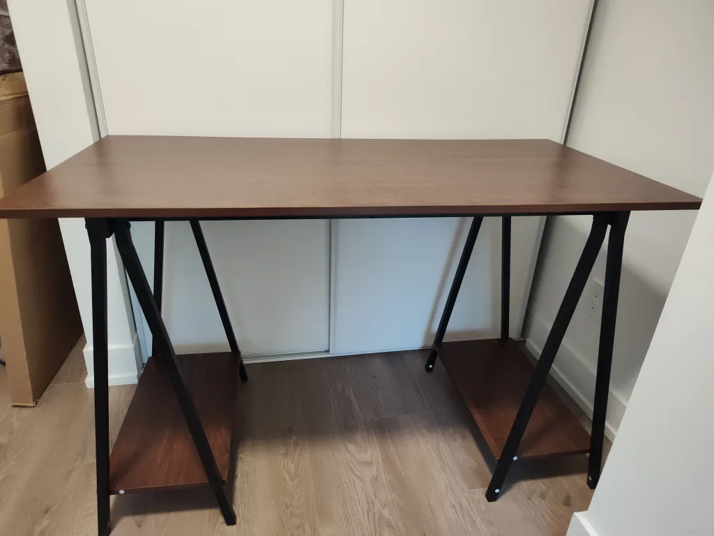 Brown Wooden Desk with Shelves image indicator(2)