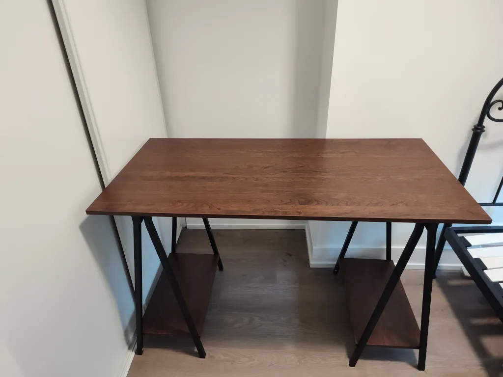 Brown Wooden Desk with Shelves image indicator(5)