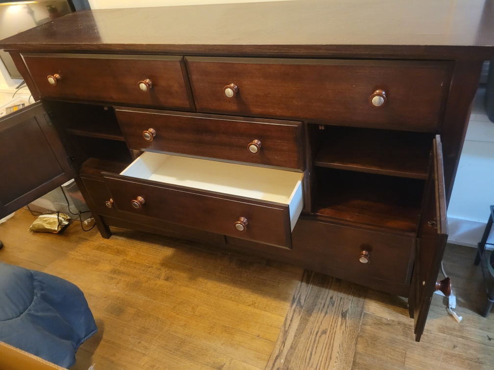 Dark Wood Dresser with Mirror - photo 4
