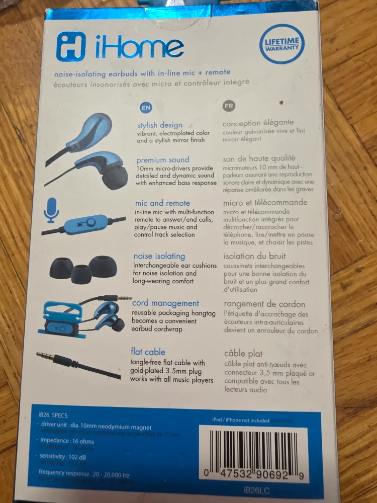iHome Noise-Isolating Earbuds, New in Box image indicator(2)