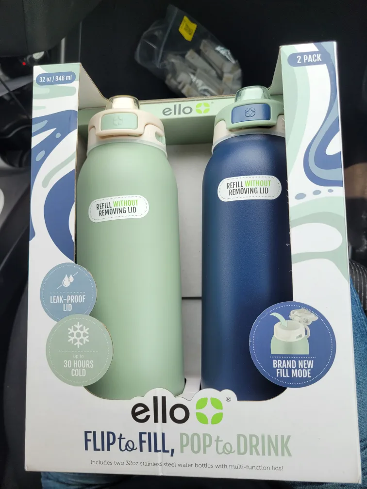 Ello Pop & Fill 32oz Stainless Steel Water Bottle - NEW thumbnail
