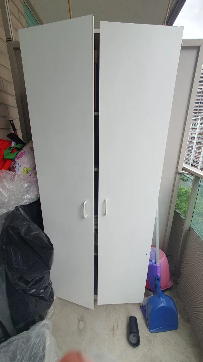 Free White Storage Cabinet very old for garage storage... thumbnail