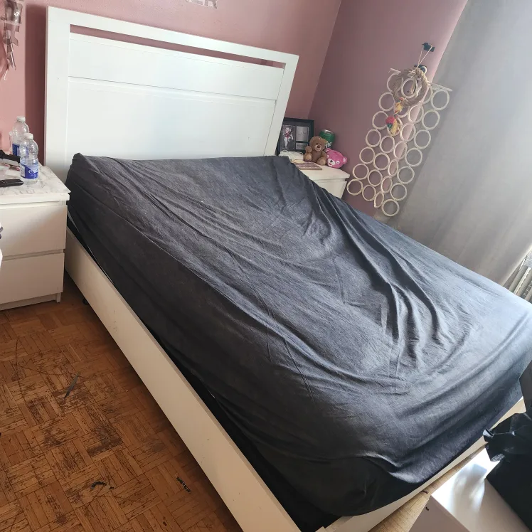 White Bed Frame with box thumbnail