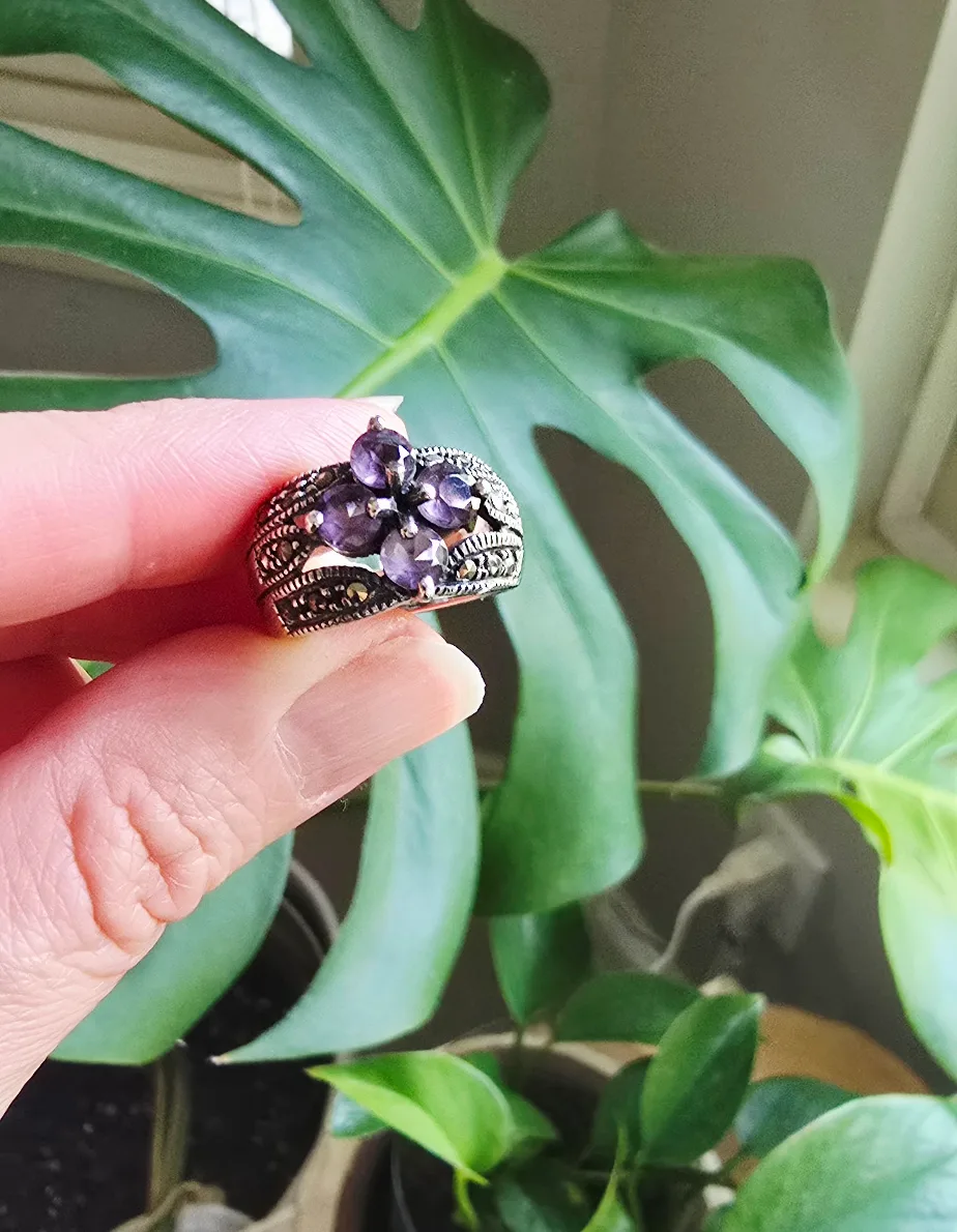 New with tag Sterling Silver Amethyst Ring image indicator(2)
