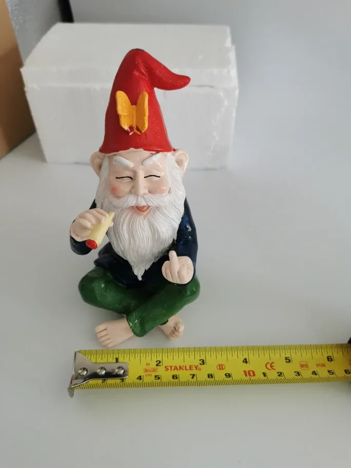 Smoking Garden Gnome Figurine thumbnail