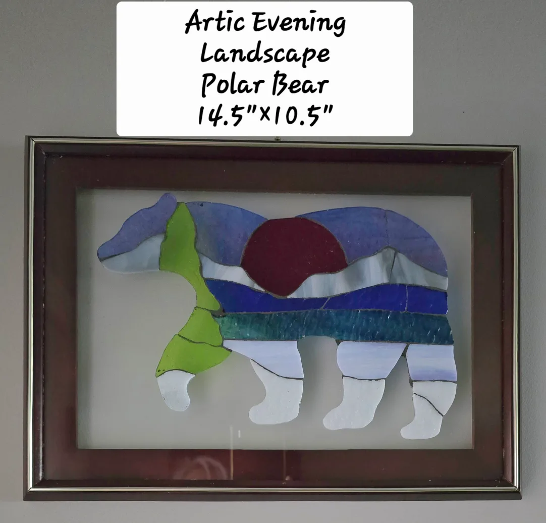 Stained Glass Artic Landscape Polar Bear Art image indicator(2)