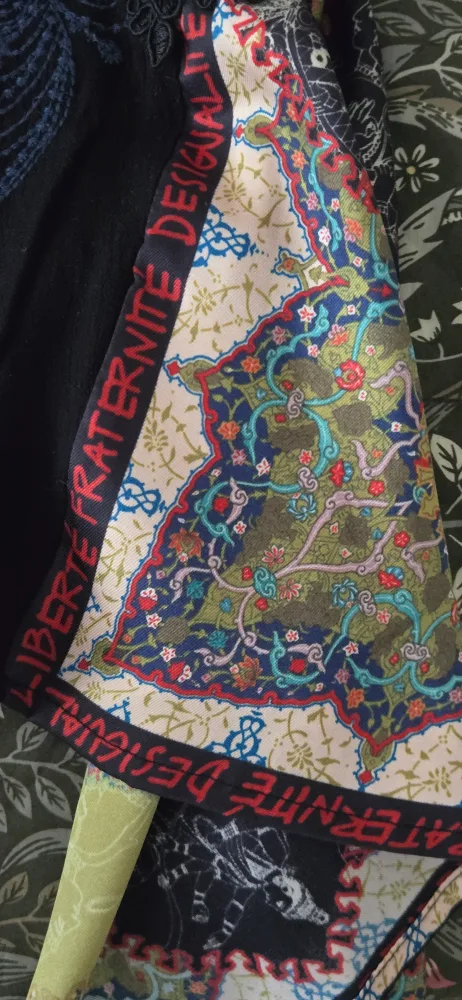 Desigual Black Embroidered Tee - Size L image indicator(2)