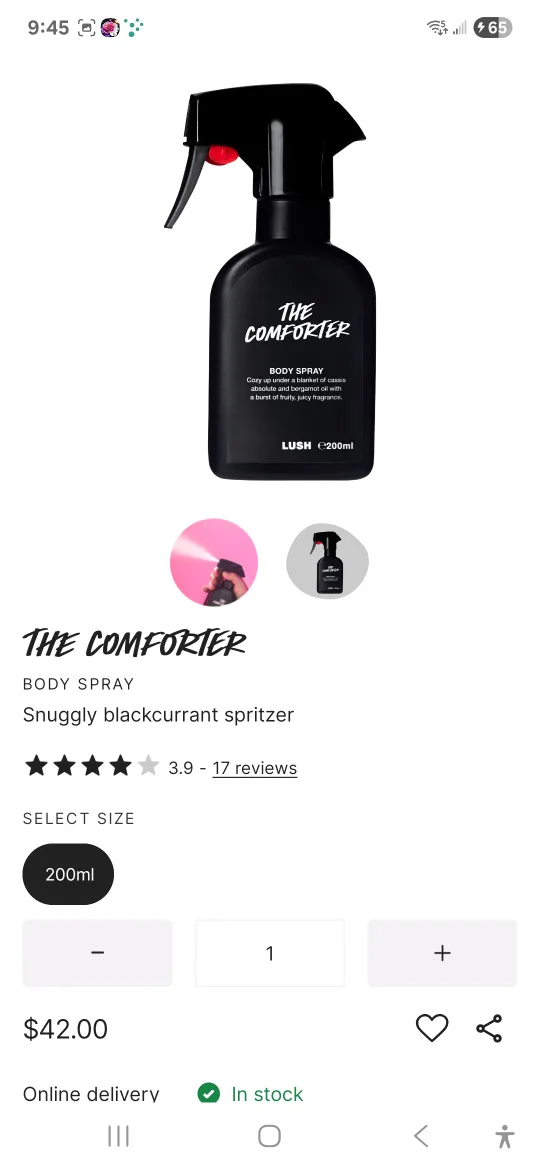 Lush The Comforter Body Spray 200ml thumbnail
