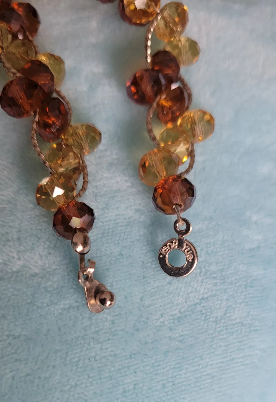 Brown & Yellow Crystal Beaded Bracelet - 7 Inches image indicator(3)