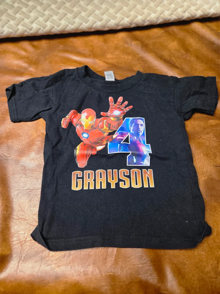Gildan Iron Man 4th Birthday T-Shirt, Size 4T thumbnail
