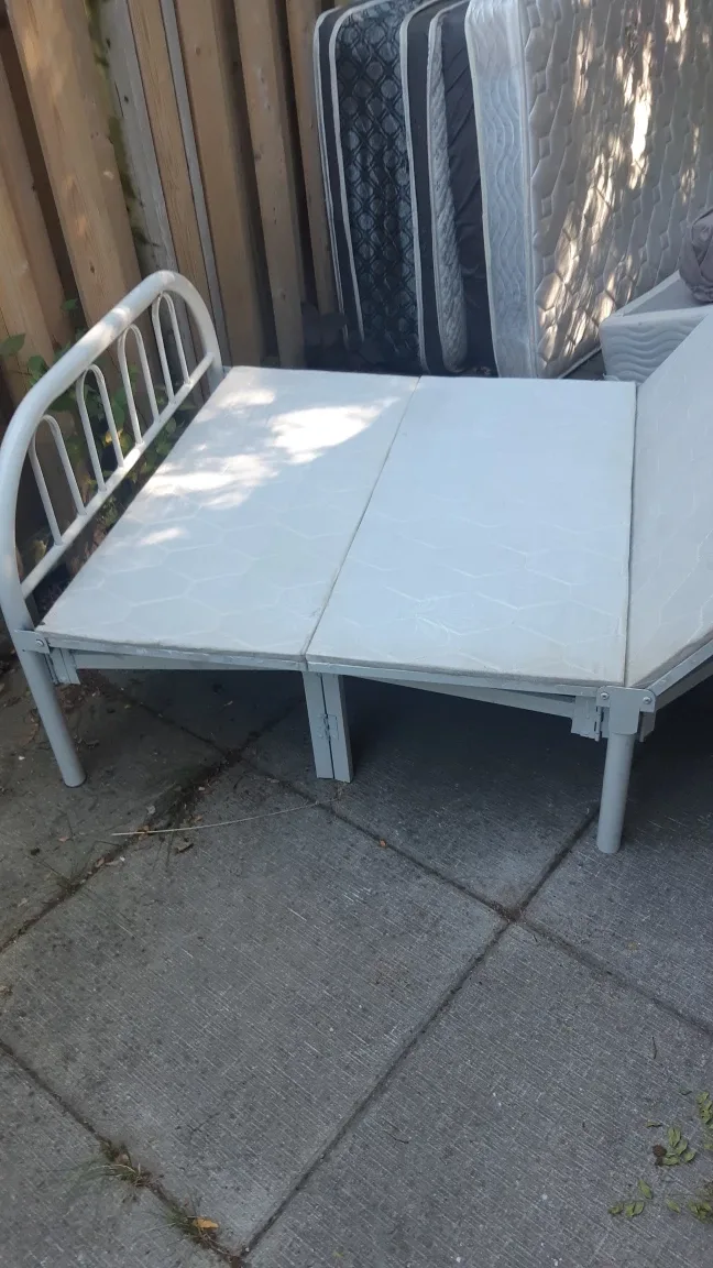 White Folding Bed Frame thumbnail