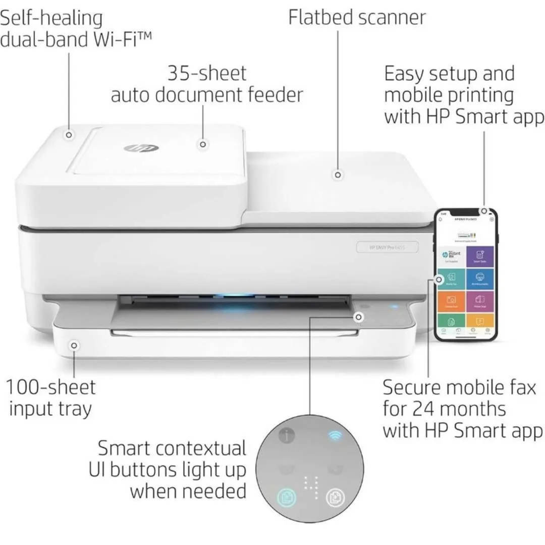 HP Envy Pro 6455 All in One Printer - White [MOVING SALE] image indicator(4)