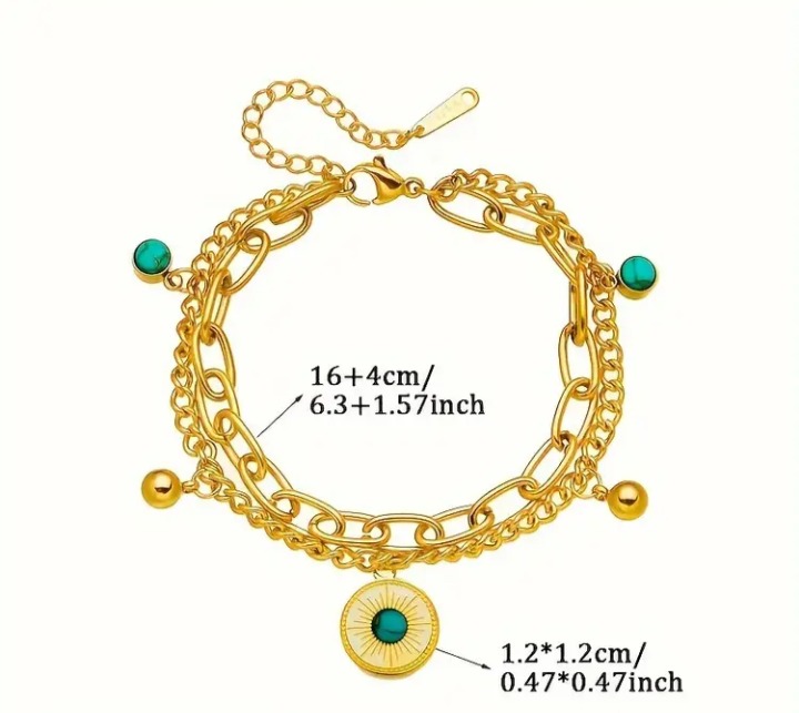 Gold tone Layered Charm Bracelet - photo 2