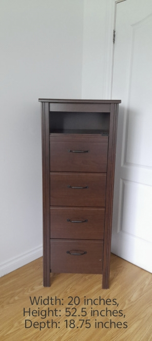 Slim Ikea storage with 4 drawers