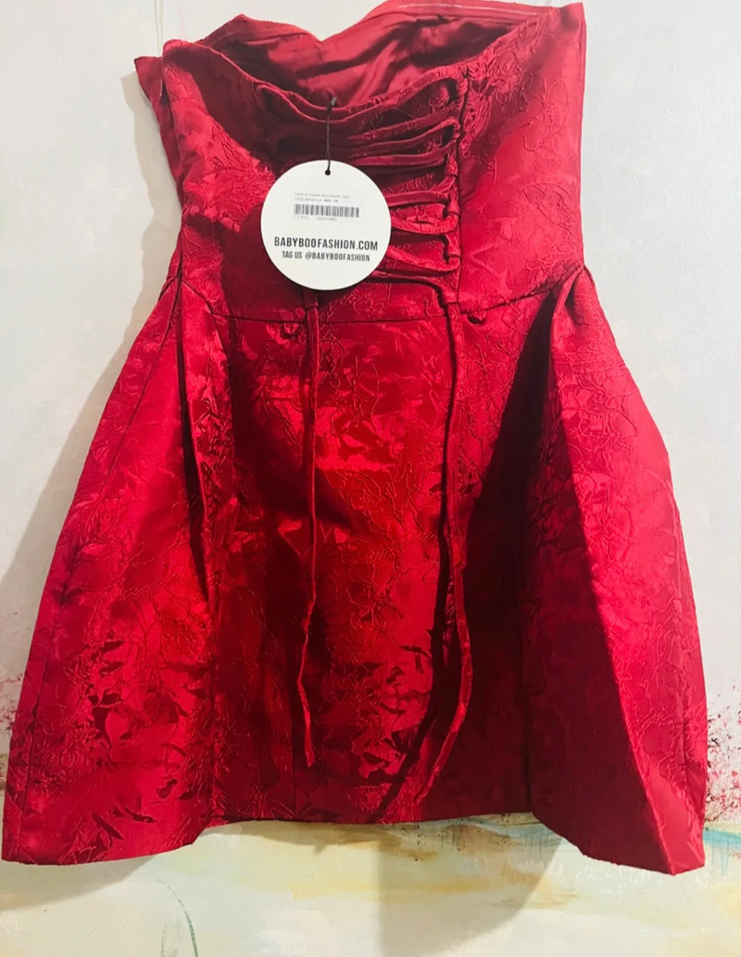 Babyboo-ELENORA MINI DRESS - RED-Size XS image indicator(7)