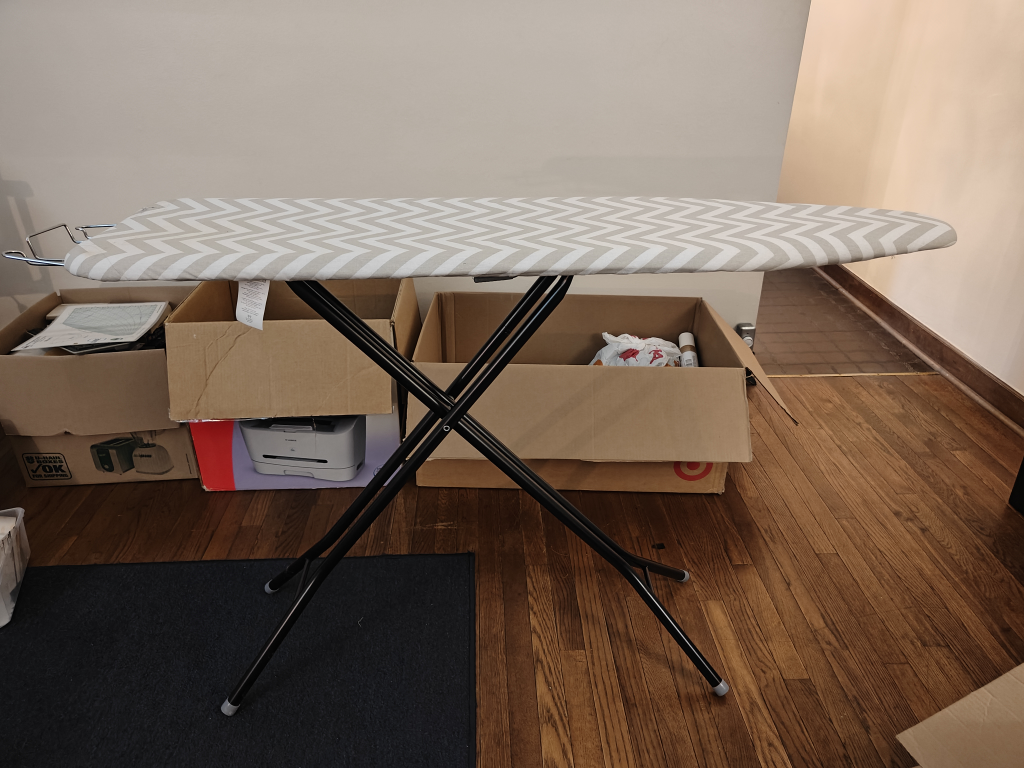 foldable ironing board with removable cover
