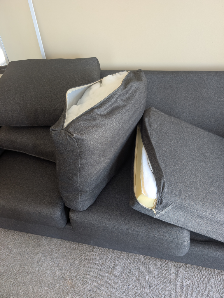 Grey Three-Seat Sofa