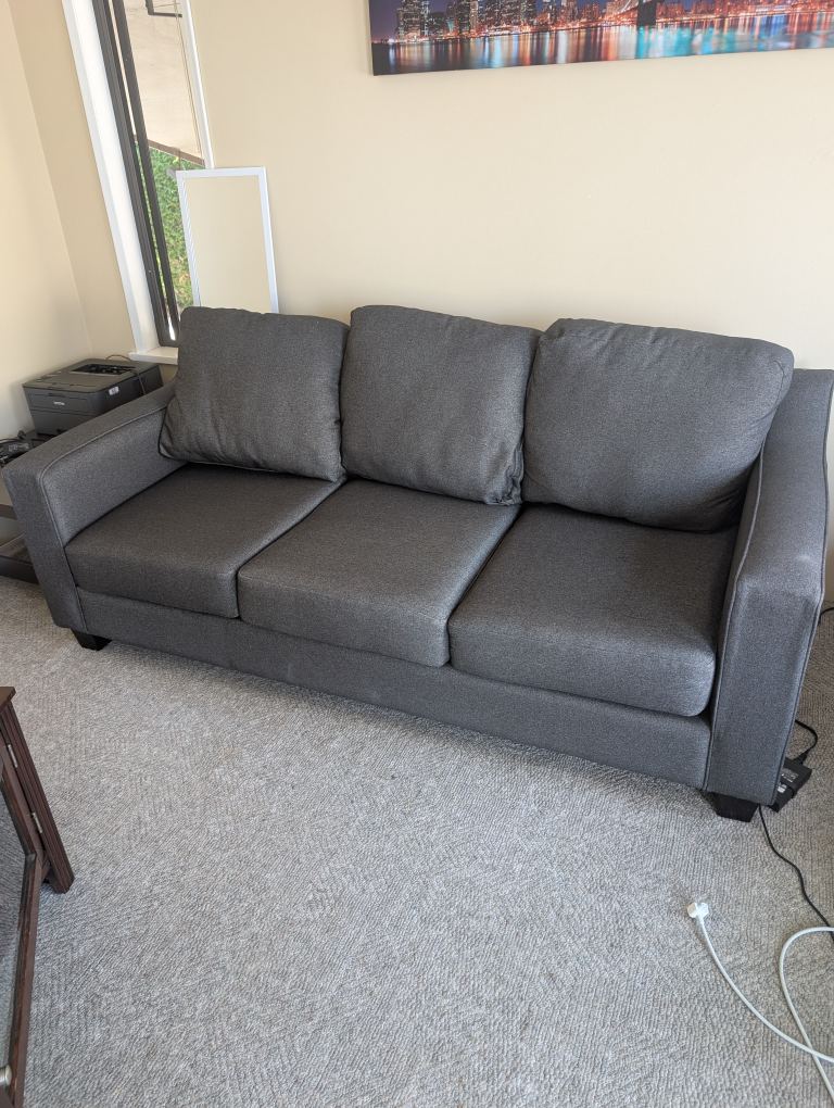 Grey Three-Seat Sofa - photo 3