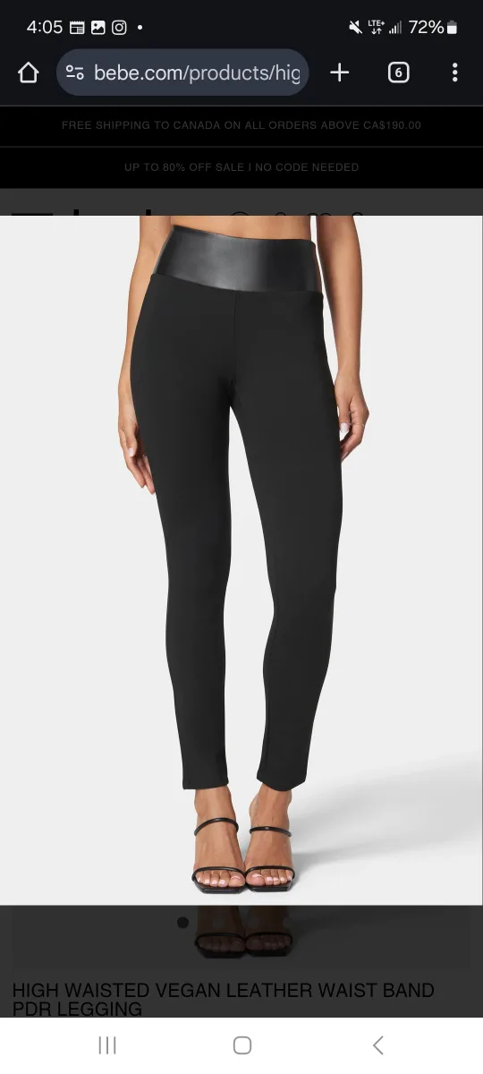 Marciano leggings with faux leather waist thumbnail