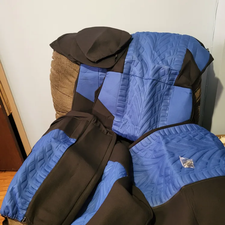 Blue & Black Car Seat Covers - Full Set thumbnail