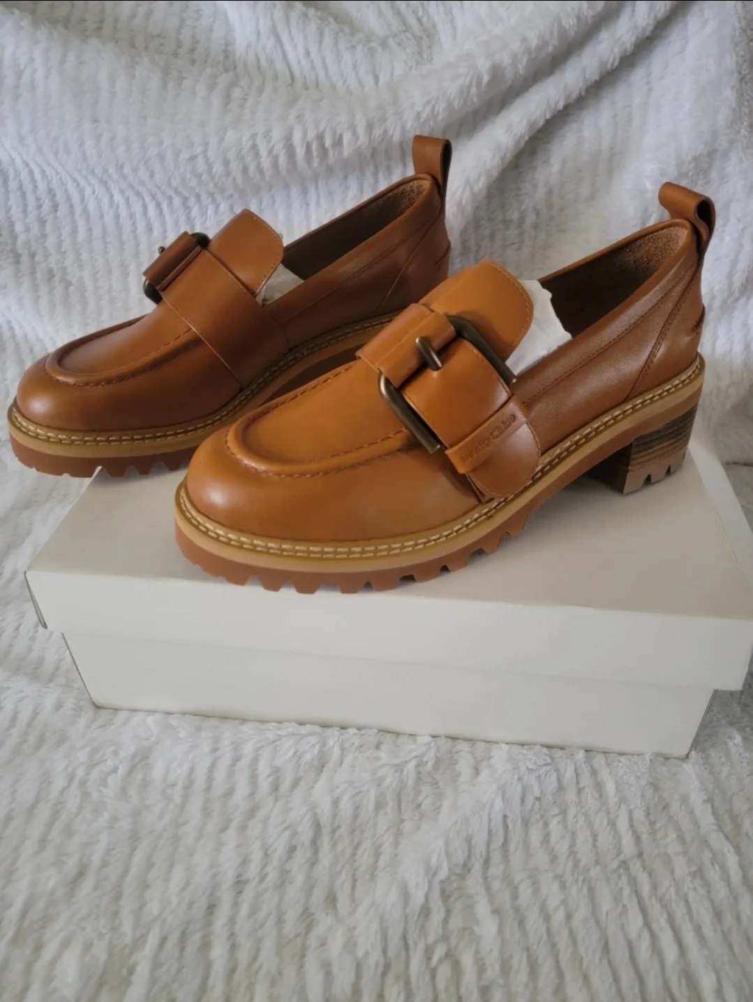 NEW See by Chloé Tan Wilow Heeled Loafers thumbnail