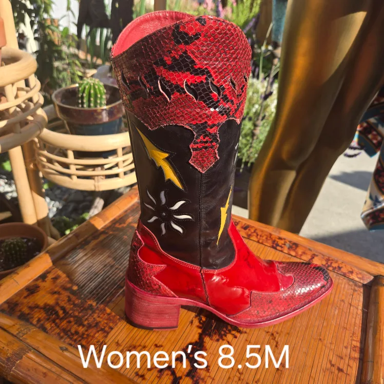 Hype Made in Spain Red Cowboy Boots Women’s Size 8.5M thumbnail