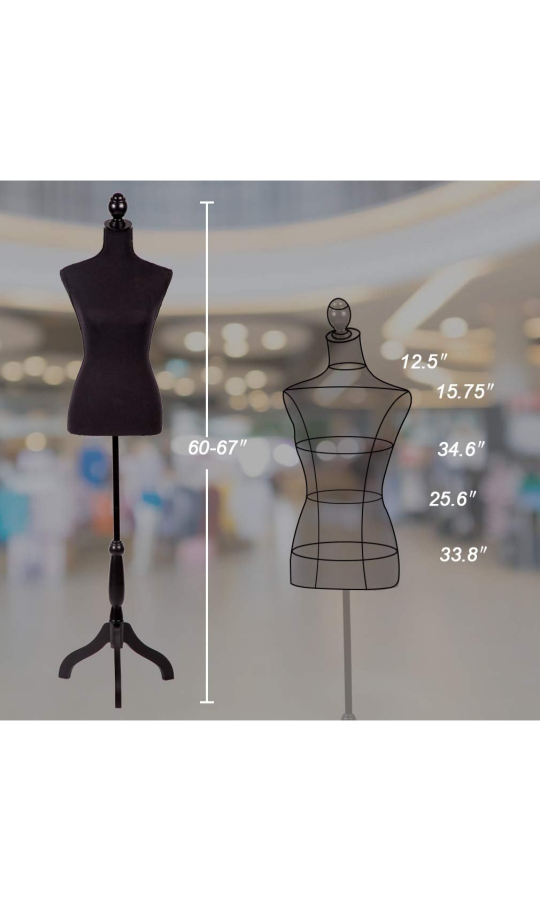 Black Mannequin Torso, Adjustable - photo 2