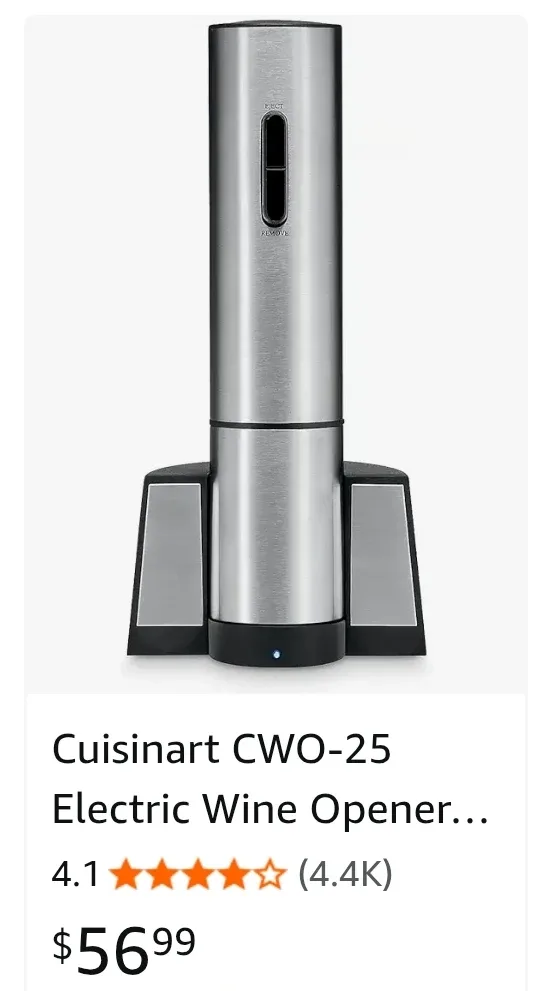 Cuisinart CWO-25 Electric Wine Opener thumbnail