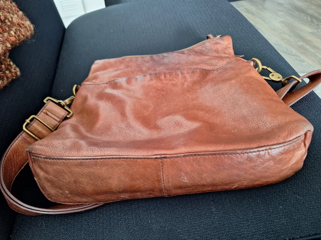 Margot New York Brown Leather Shoulder Bag image indicator(3)