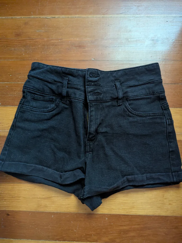 black denem shorts thumbnail