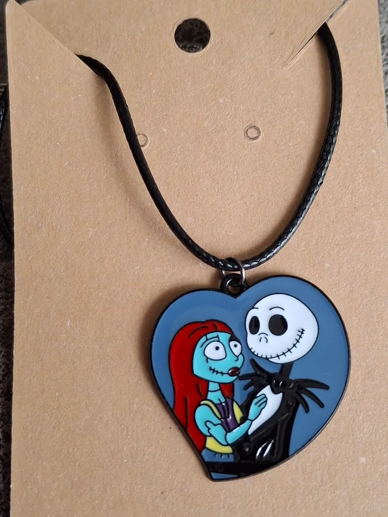 Nightmare Before Christmas Heart Pendant Necklace thumbnail