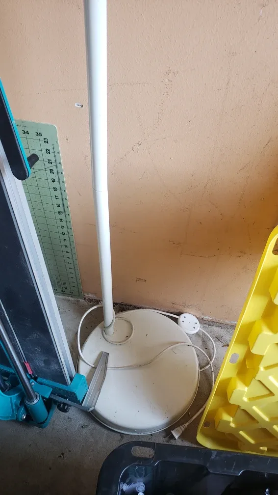 white Floor Lamp with 3 regular bulbs thumbnail