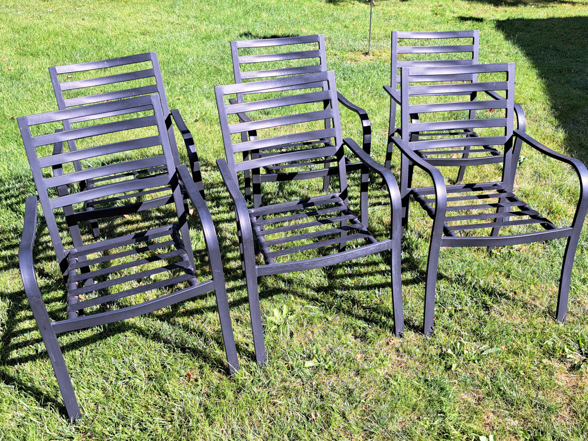 Set of 6 Outdoor Metal Chairs