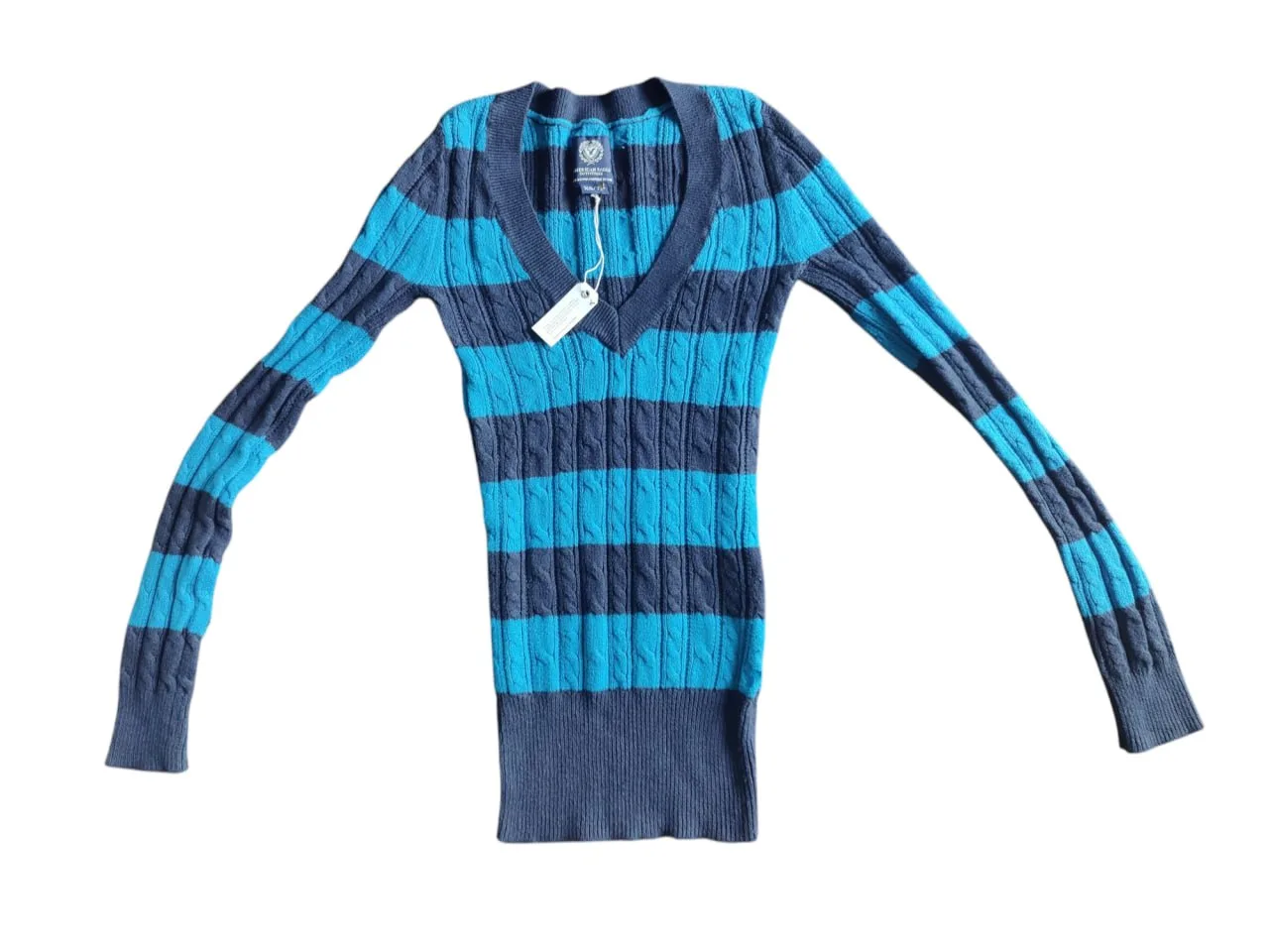 NEW Women's American Eagle Blue Long Sleeve Sweater Size XS thumbnail