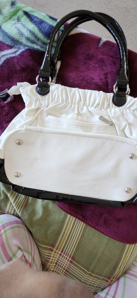 Stylish White & Black Handbag - photo 2