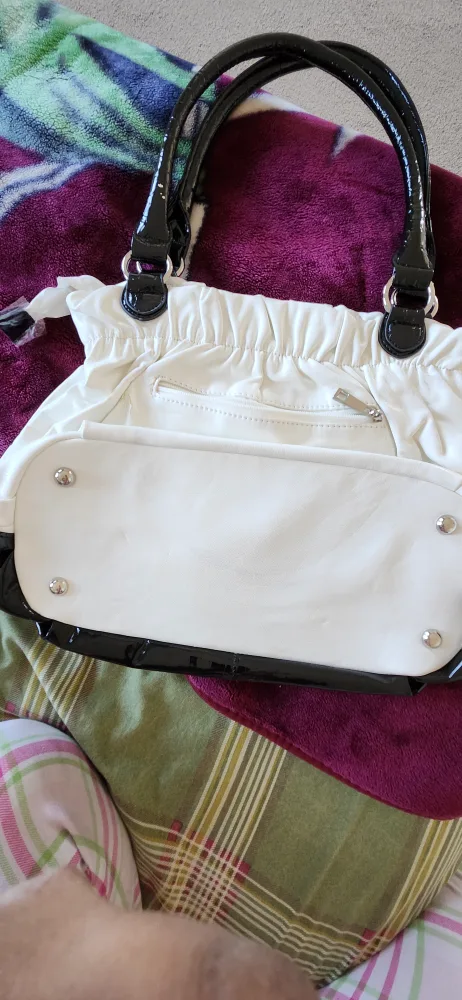 Stylish White & Black Handbag image indicator(2)