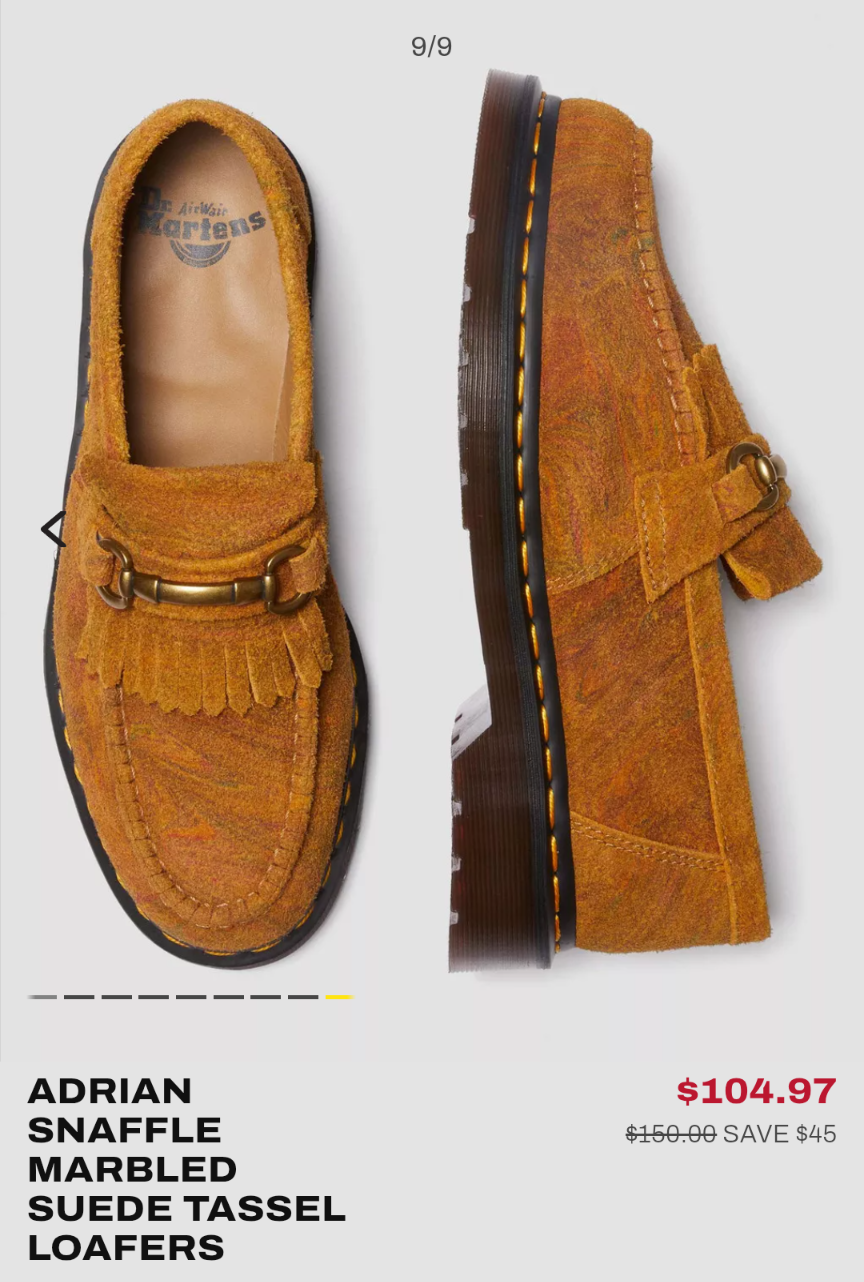Dr. Martens Adrian Snaffle Marbled Suede Tassel Loafers - photo 5