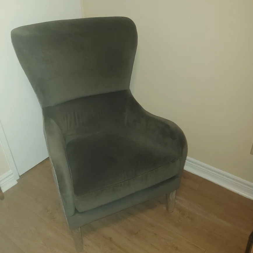 Grey Wingback Accent Chair - Like New! Tommy Hilfiger thumbnail
