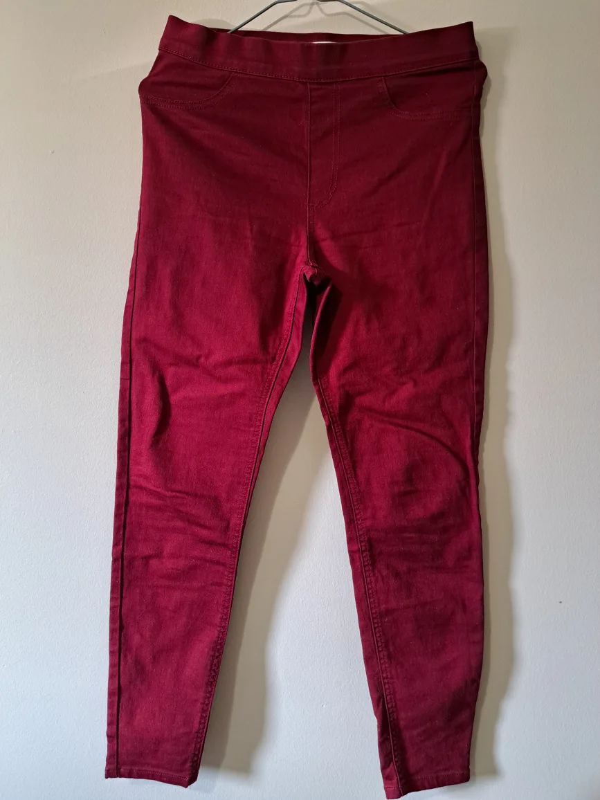 Stretchy M&S Jeggings - Size 6 - Claret thumbnail