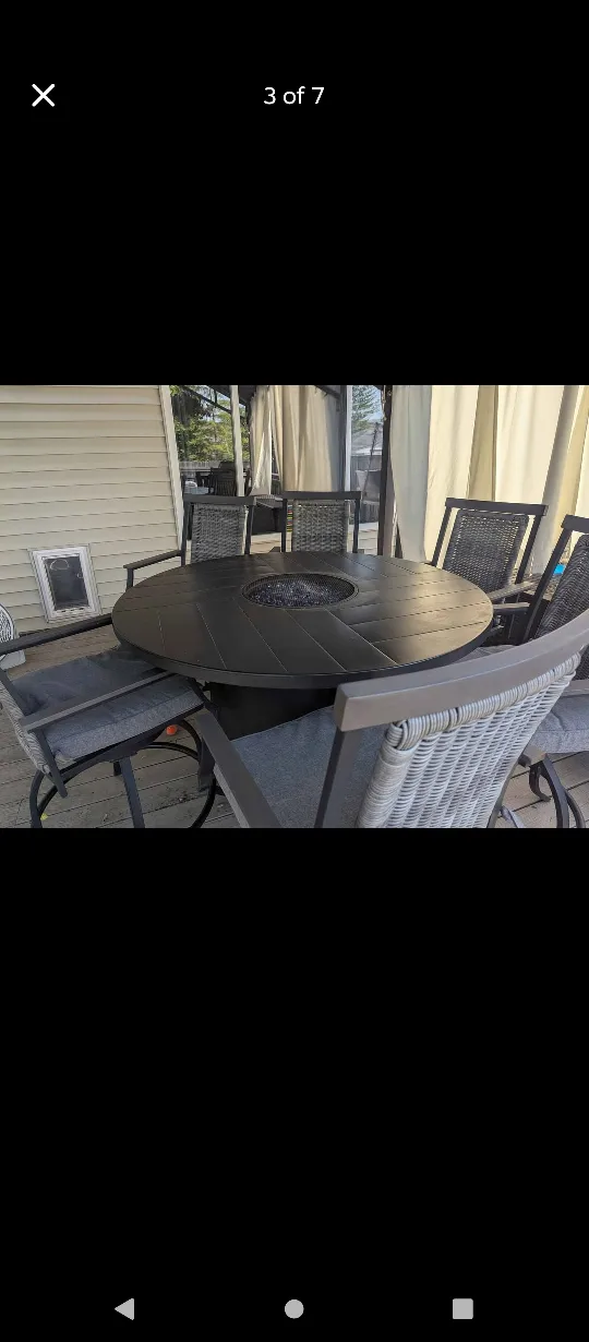 Outdoor Dining Table with Fire Pit & 6 Chairs image indicator(2)