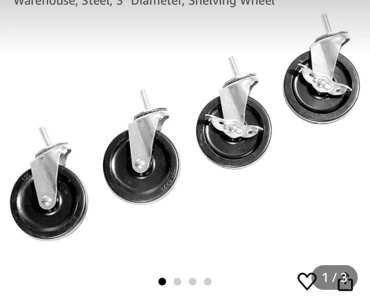 Set of 4 Black Caster Wheels - New in Package image indicator(2)