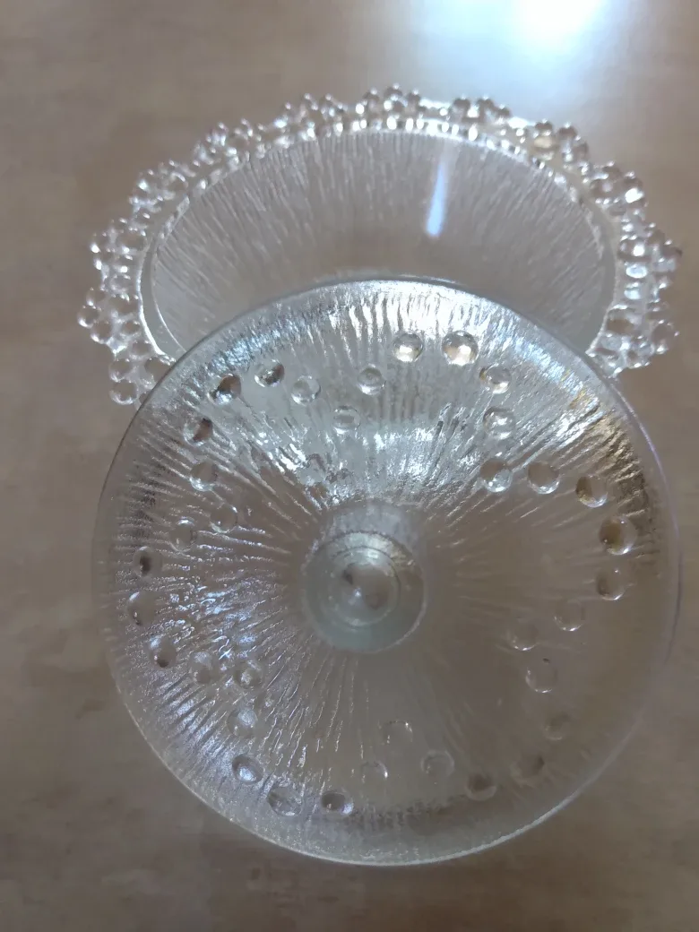 Vintage Clear Glass Trinket Dish with Lid image indicator(3)