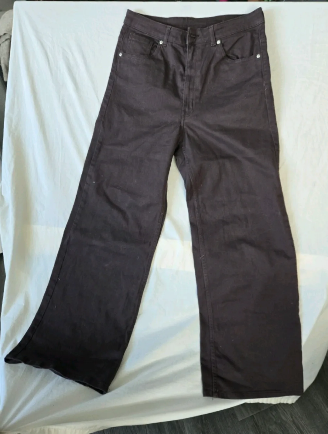 H&M Brown Denim Wide Leg Jeans 🤎 thumbnail