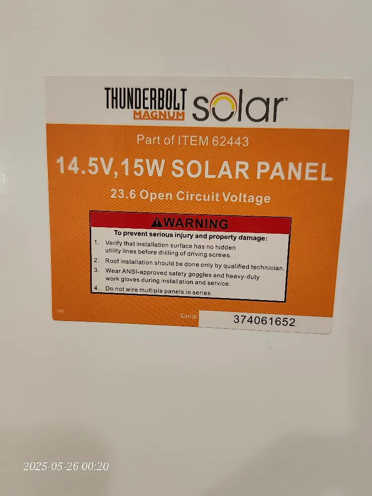 Thunderbolt Solar Magnum 14.5V 15W Solar Panel image indicator(3)