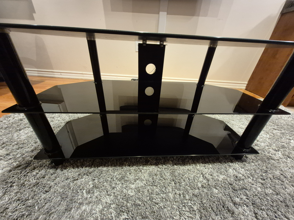 Black Glass TV Stand - Up to 48"