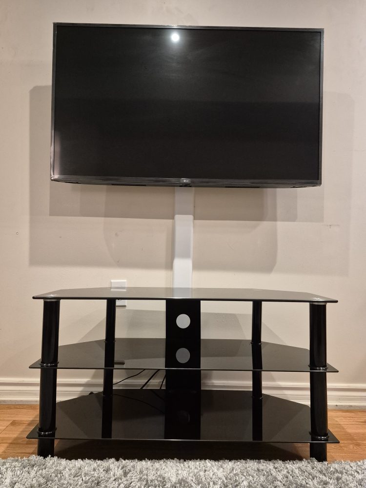 Black Glass TV Stand - Up to 48" - photo 2
