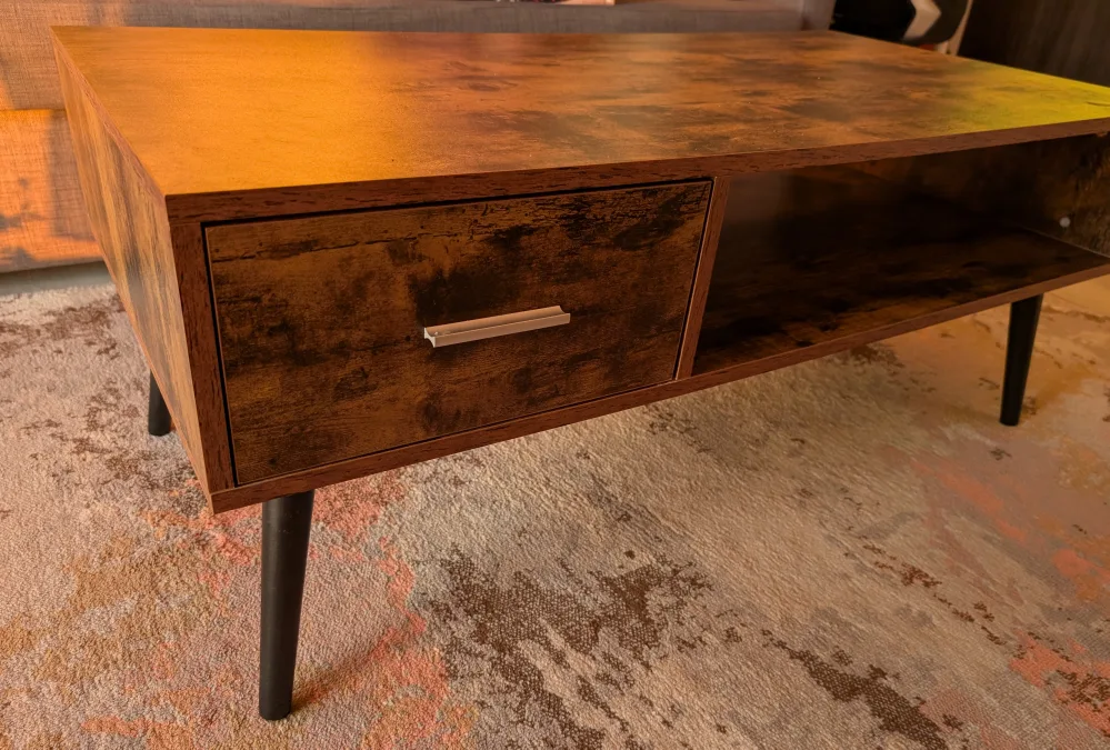 Brown Wooden Coffee Table with Storage image indicator(3)