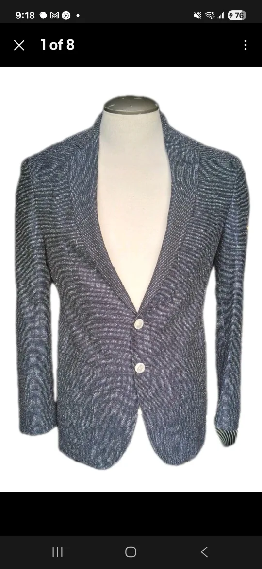 Mens Hugo Boss Raye8 Extra Slim Fit Blazer Blue Size US36 r thumbnail